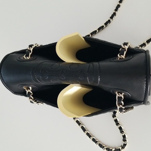 Tory Burch Medium Black Leather Fleming Convertible Shoulder / Crossbody Bag - Picture 6 of 16